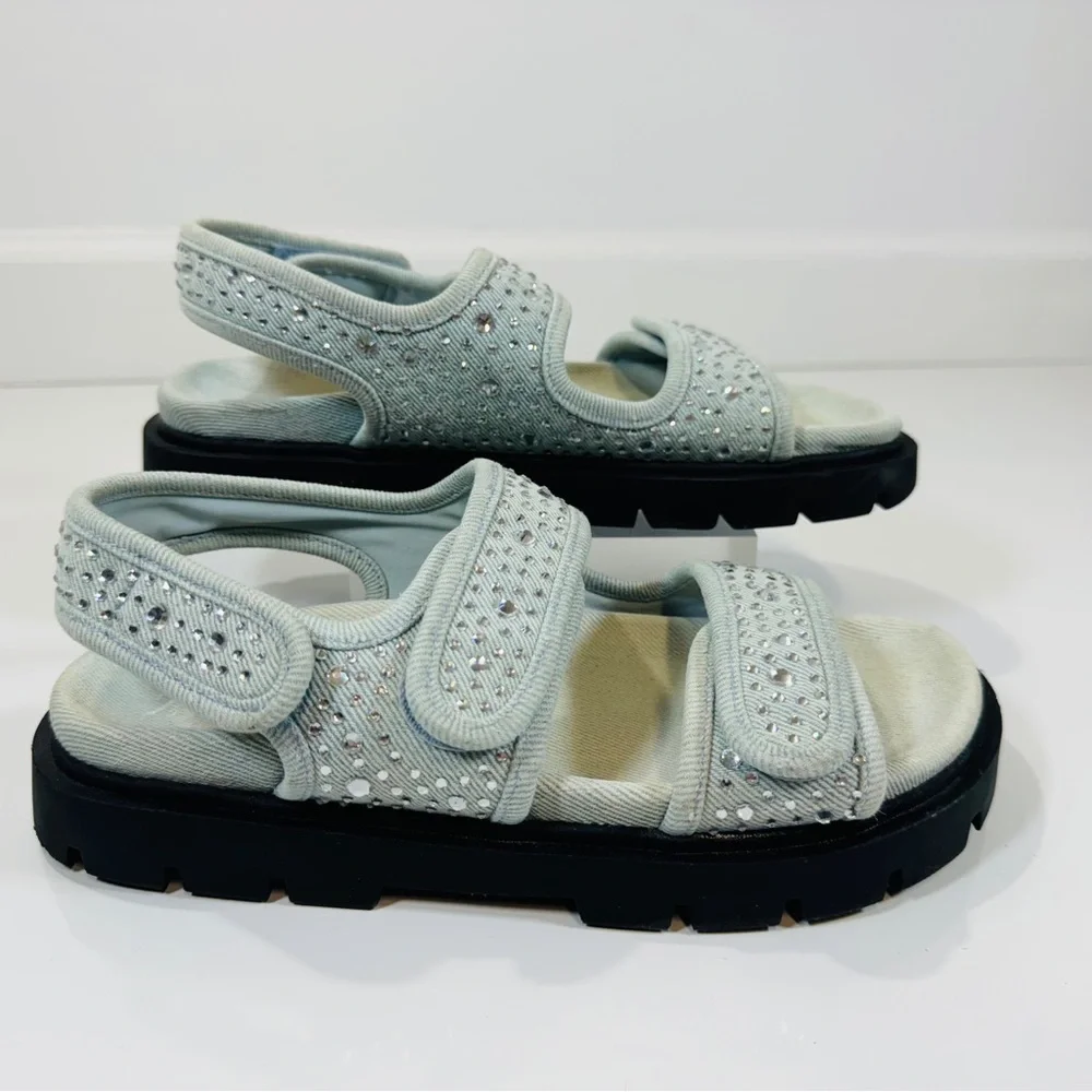 Zara Light‎ Blue Sandals with Crystals